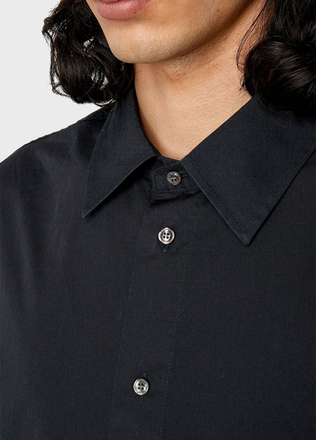 Черная классическая, кэжуал рубашка однотонная Diesel