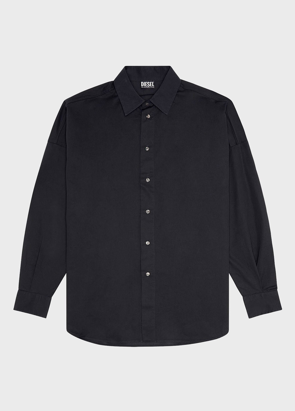 Черная классическая, кэжуал рубашка однотонная Diesel