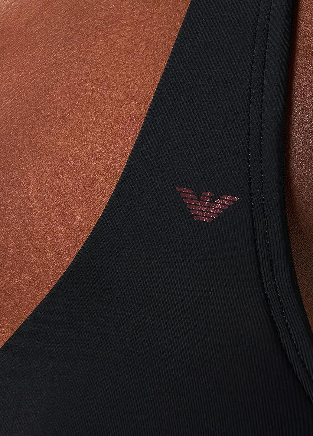 Чёрный топ бюстгальтер Emporio Armani без косточек полиамид