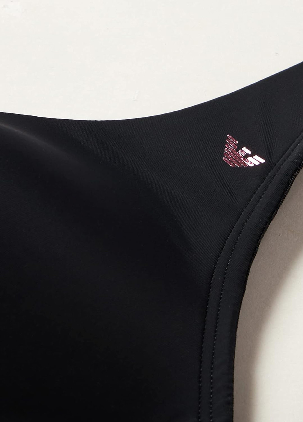 Чёрный топ бюстгальтер Emporio Armani без косточек полиамид