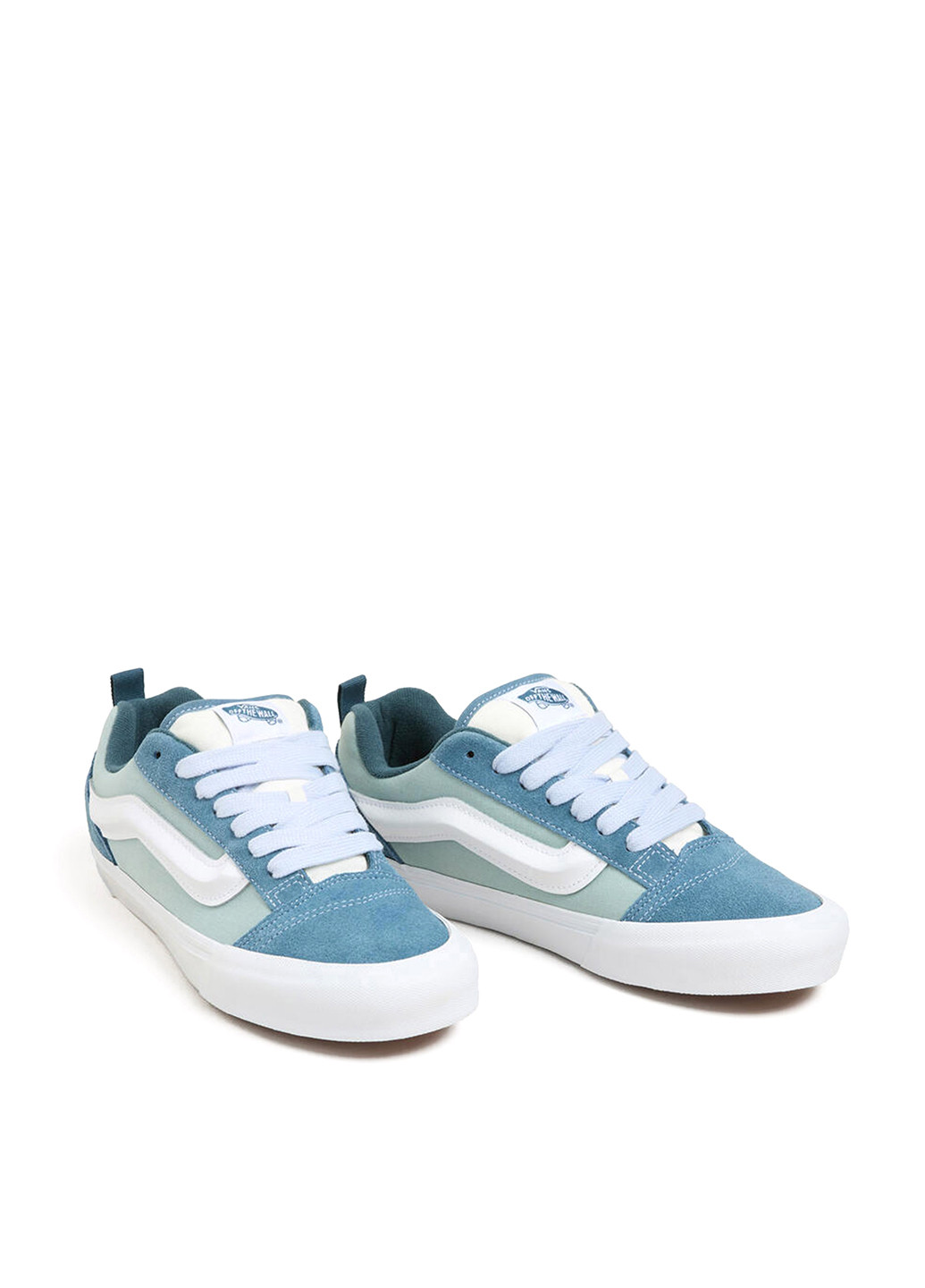 Голубые кеды Vans KNU SKOOL с белой подошвой