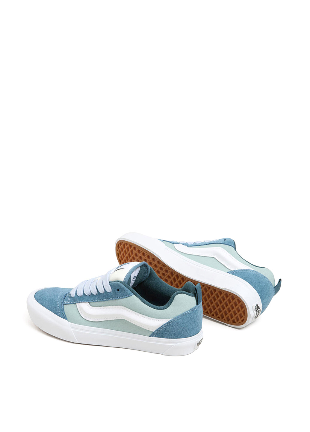 Голубые кеды Vans KNU SKOOL с белой подошвой