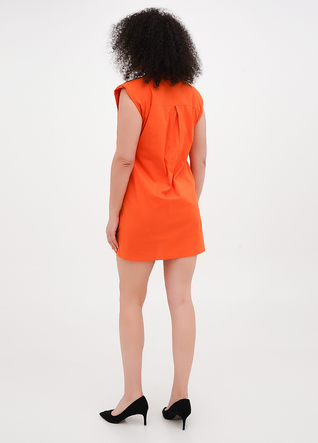 Оранжевое кэжуал платье рубашка Joie Clair однотонное