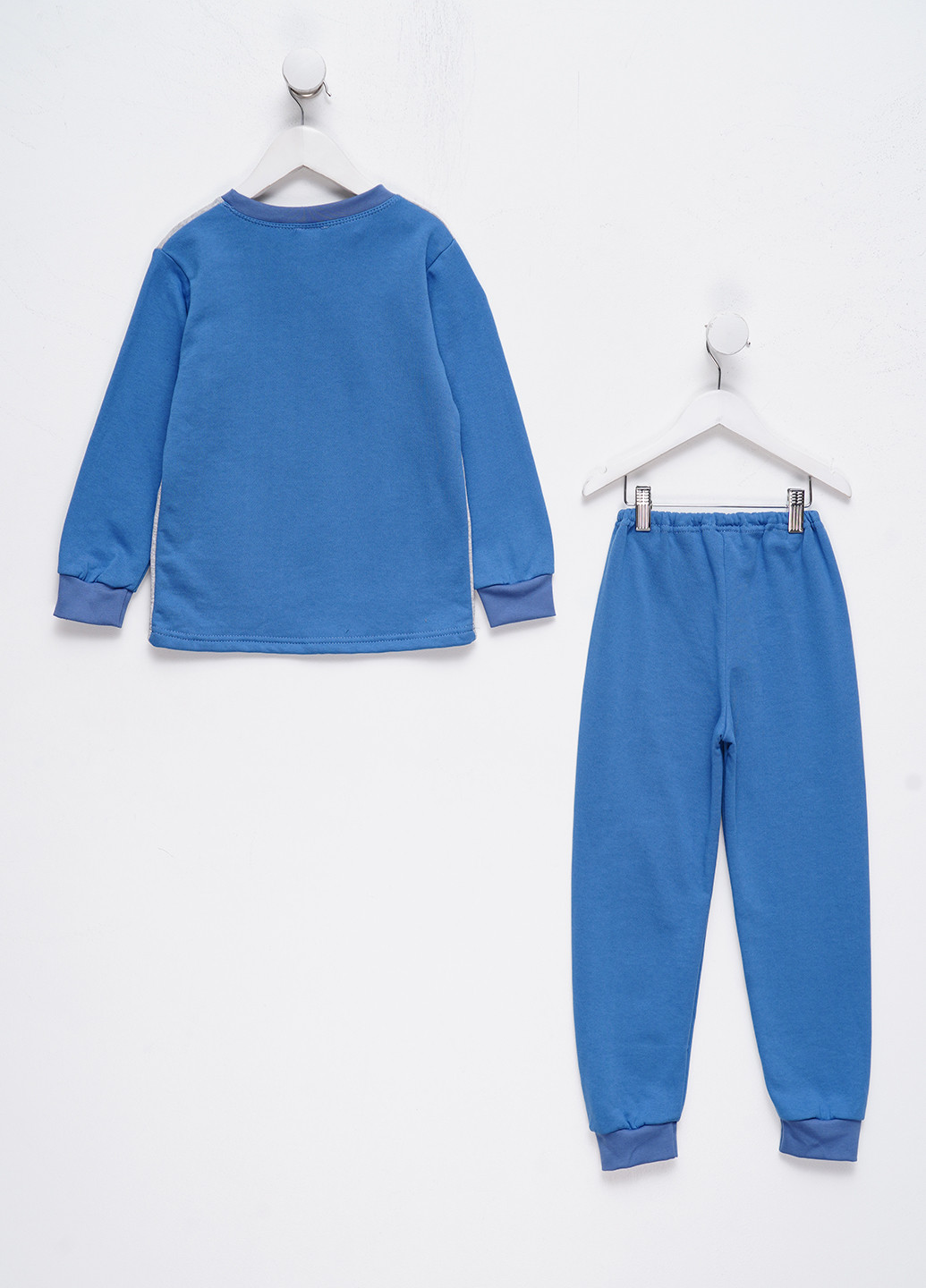 Темно-голубая зимняя пижама (лонгслив, брюки) лонгслив + брюки Ельф і Фея