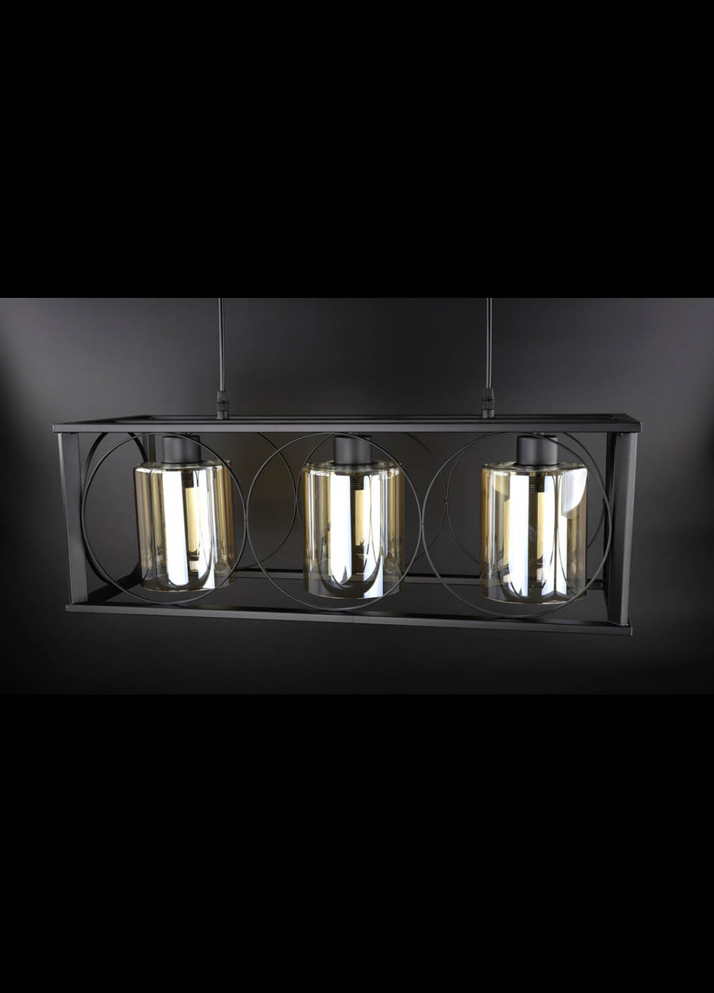 Люстра стельова підвісна в стилі LOFT (лофт) 11825/3-br Чорний 35х24х63 см. Handmade (234538075)