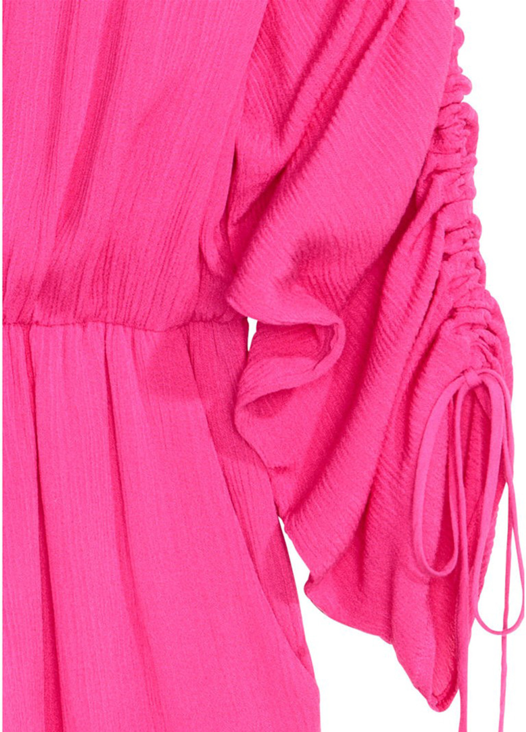 Комбинезон H&M комбинезон-шорты однотонный розовый кэжуал вискоза
