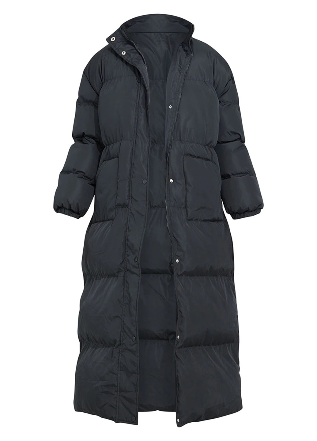 Черная зимняя куртка PrettyLittleThing