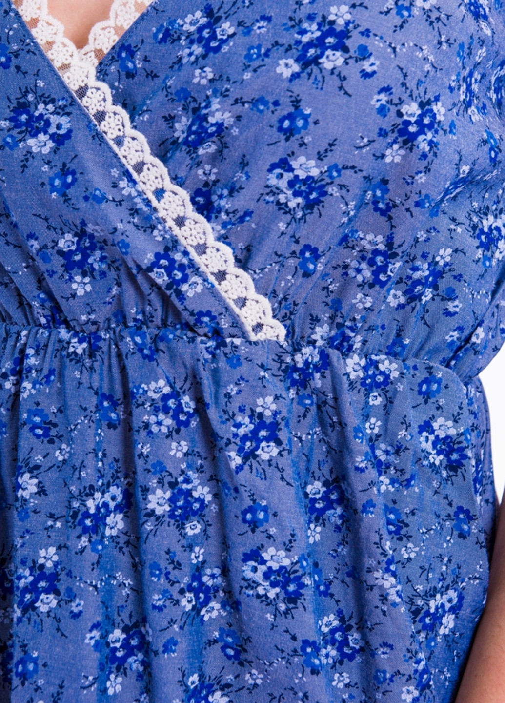 Синя кежуал плаття, сукня кльош, на запах Bebe Plus з квітковим принтом