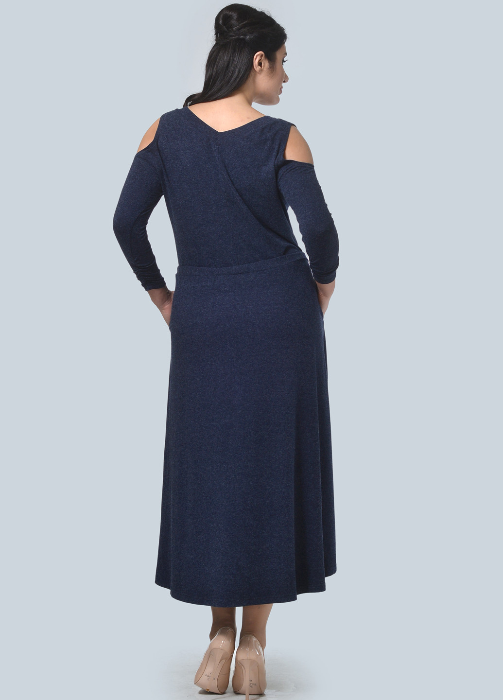 Темно-синя кежуал сукня, сукня кльош Alika Kruss меланжева