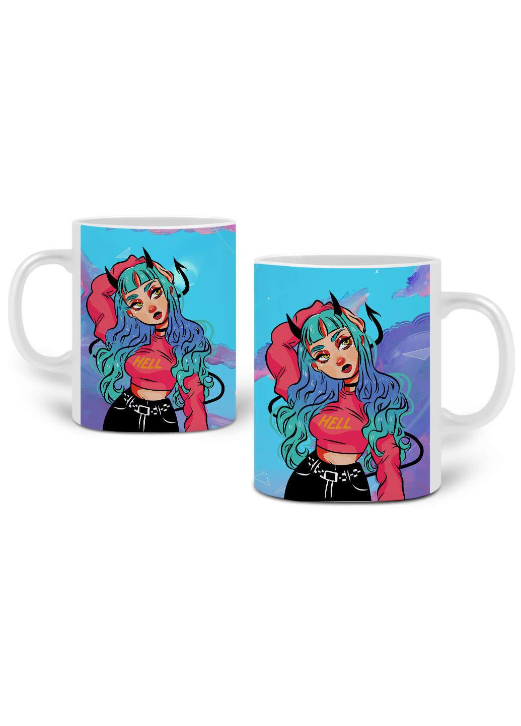 Кружка Дівчина демон (Cute Girl Illustration Art) 330 мл горнятко керамічне (20259-2838) MobiPrint (221743202)