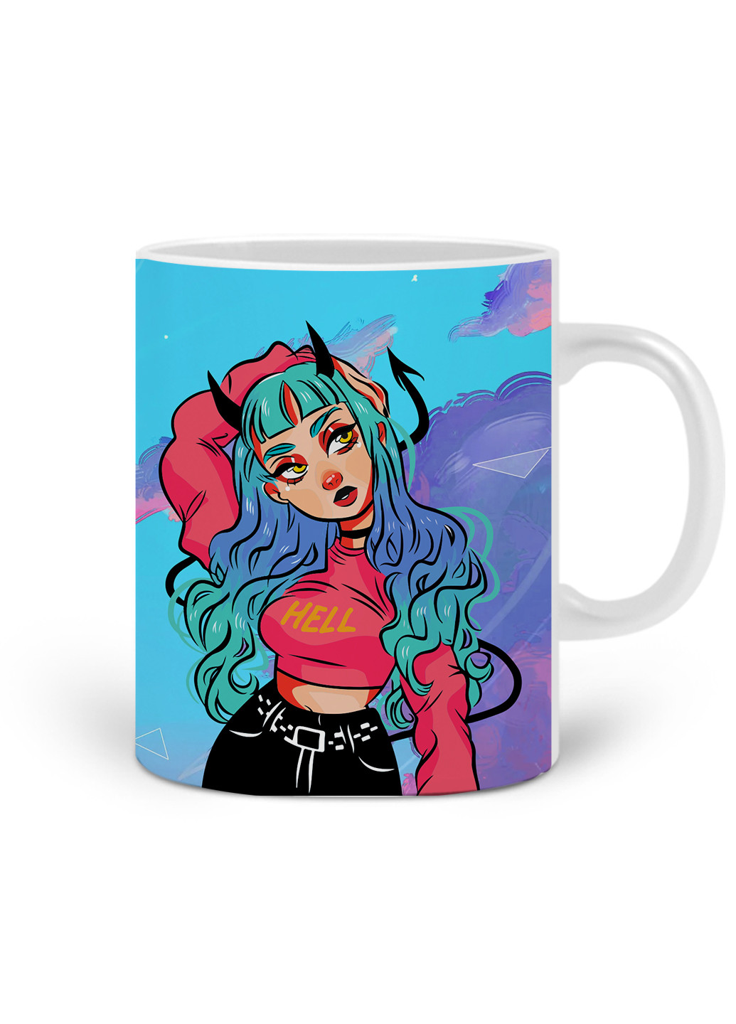 Кружка Дівчина демон (Cute Girl Illustration Art) 330 мл горнятко керамічне (20259-2838) MobiPrint (221743202)