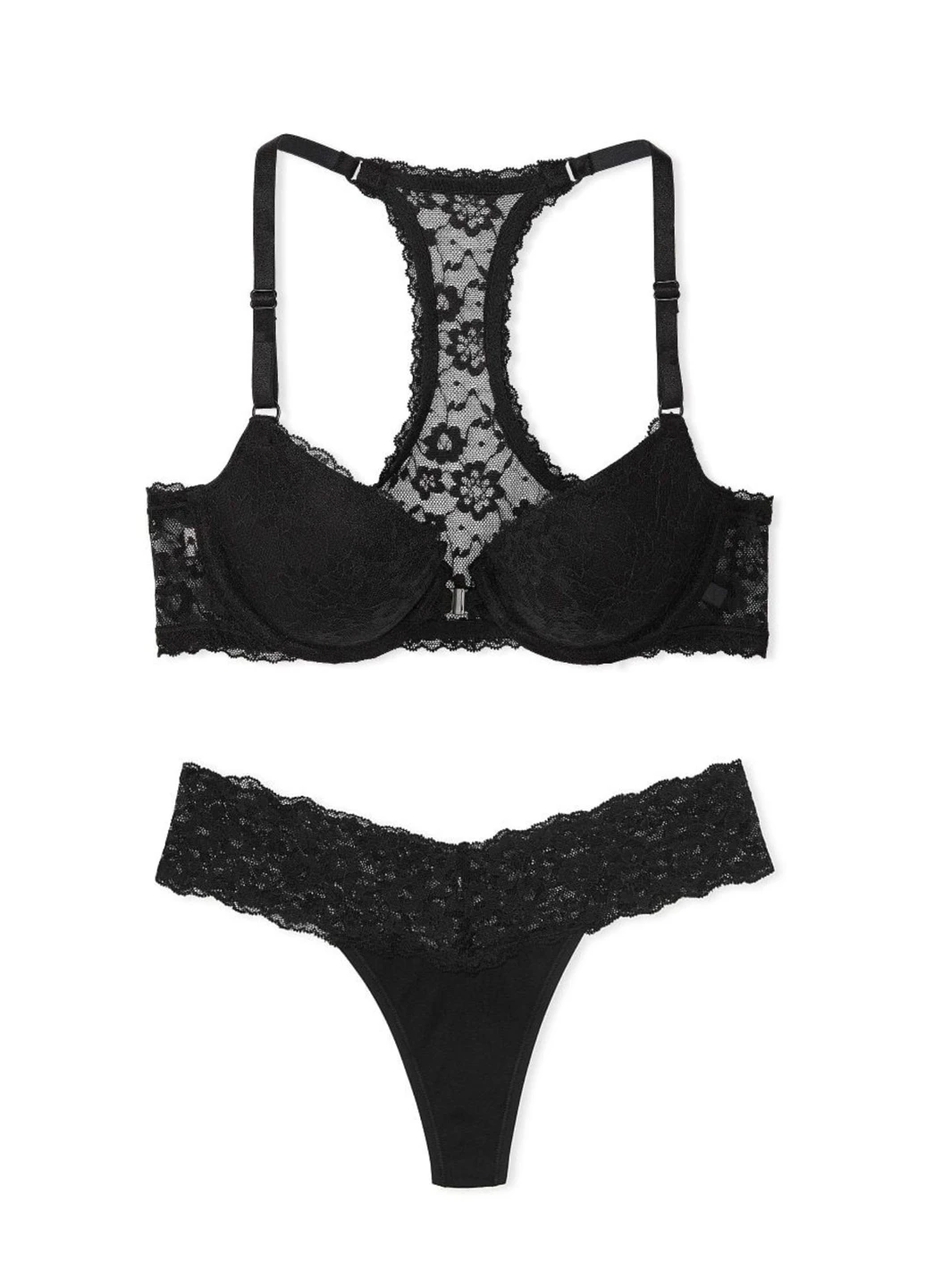 Чорний демісезонний комплект (бюстгальтер, трусики) Victoria's Secret