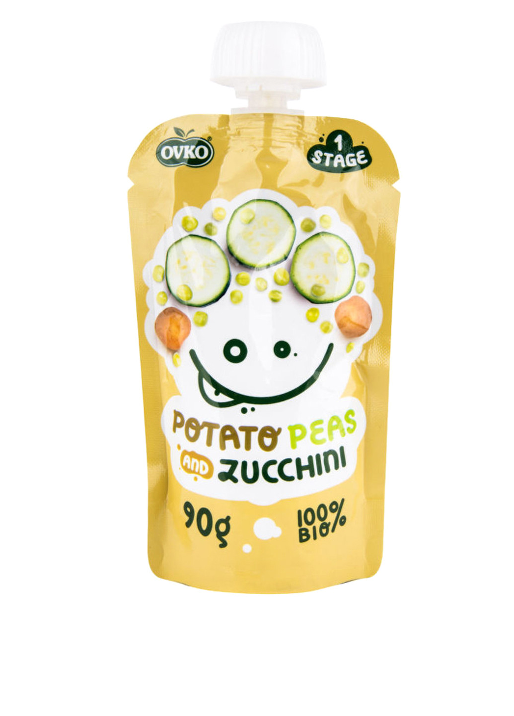 Дитяче пюре овочеве картопля, горох і цукіні стерилізоване органічне, 90 г Ovko (80312231)