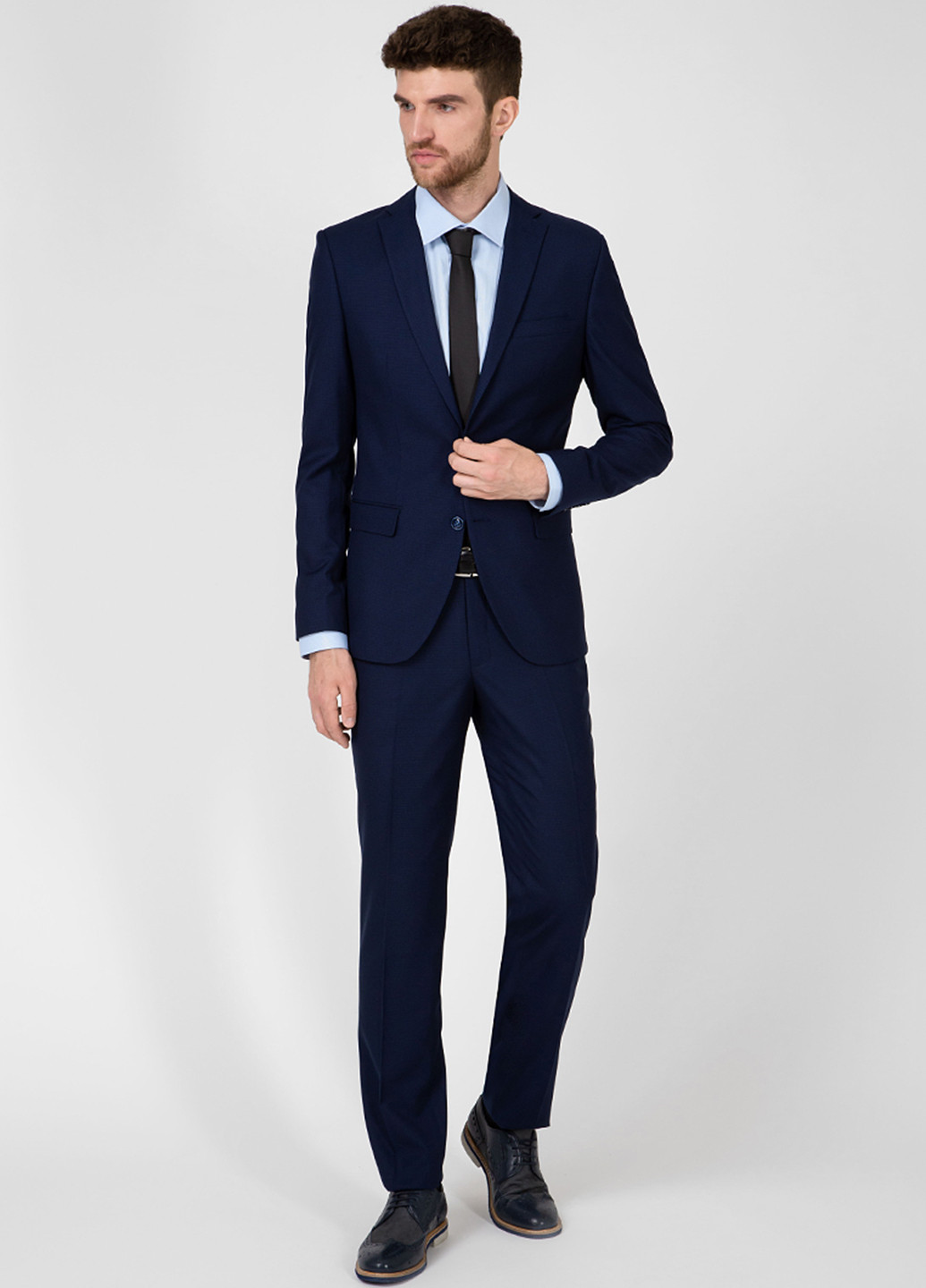 Темно-синий демисезонный костюм (пиджак, брюки) NAVI