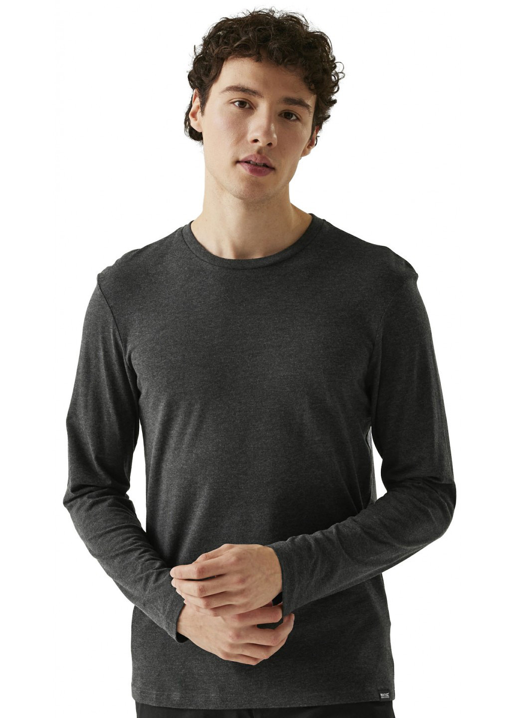 Лонгслів Regatta меланж сірий кежуали поліестер, бавовна