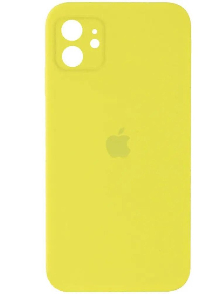 Силіконовий Чохол Накладка з Квадратними Бортиками Silicone Case для iPhone 11 Yellow No Brand (254255701)