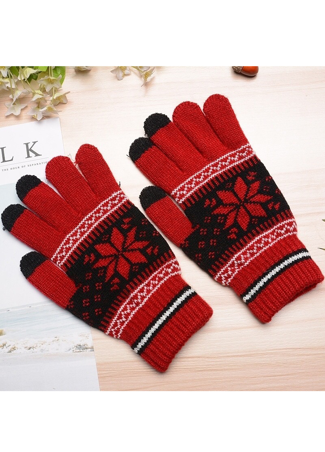 Перчатки ХоКо XoKo для сенсорных экранов ornament black/red (161292302)