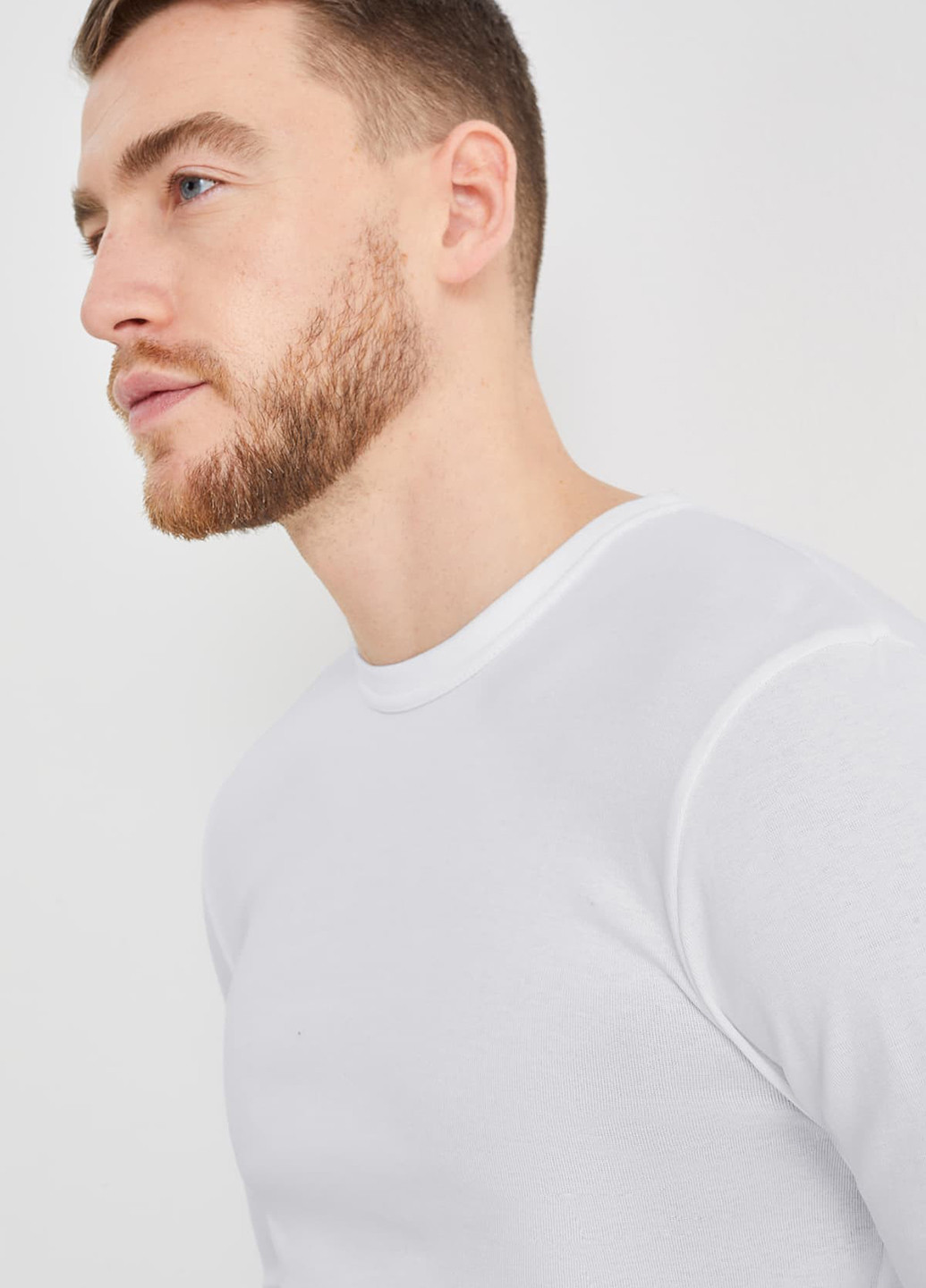 Лонгслів C&A однотонний білий кежуали бавовна