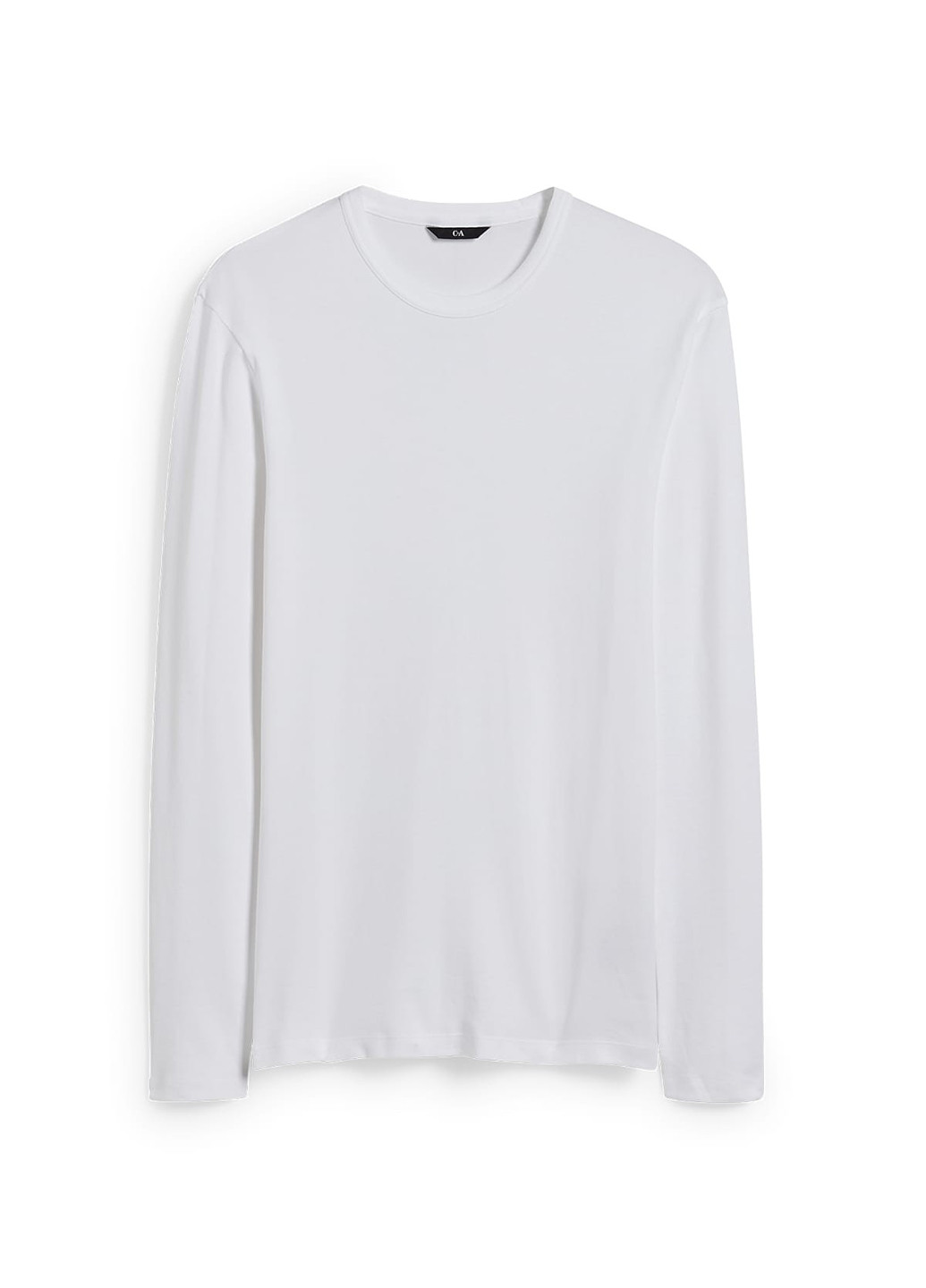 Лонгслів C&A однотонний білий кежуали бавовна