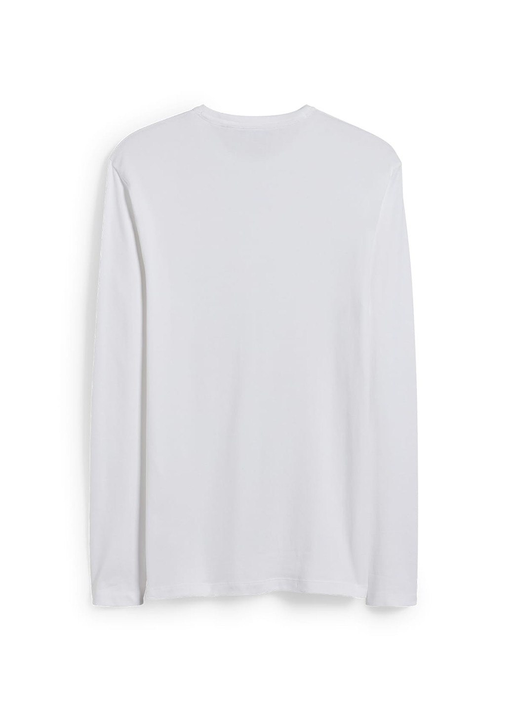 Лонгслів C&A однотонний білий кежуали бавовна