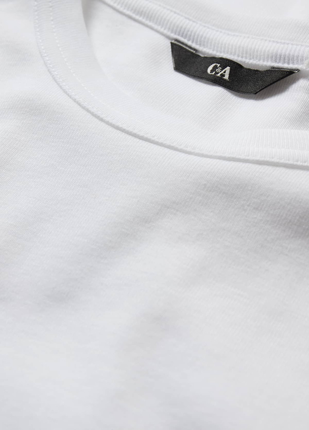 Лонгслів C&A однотонний білий кежуали бавовна