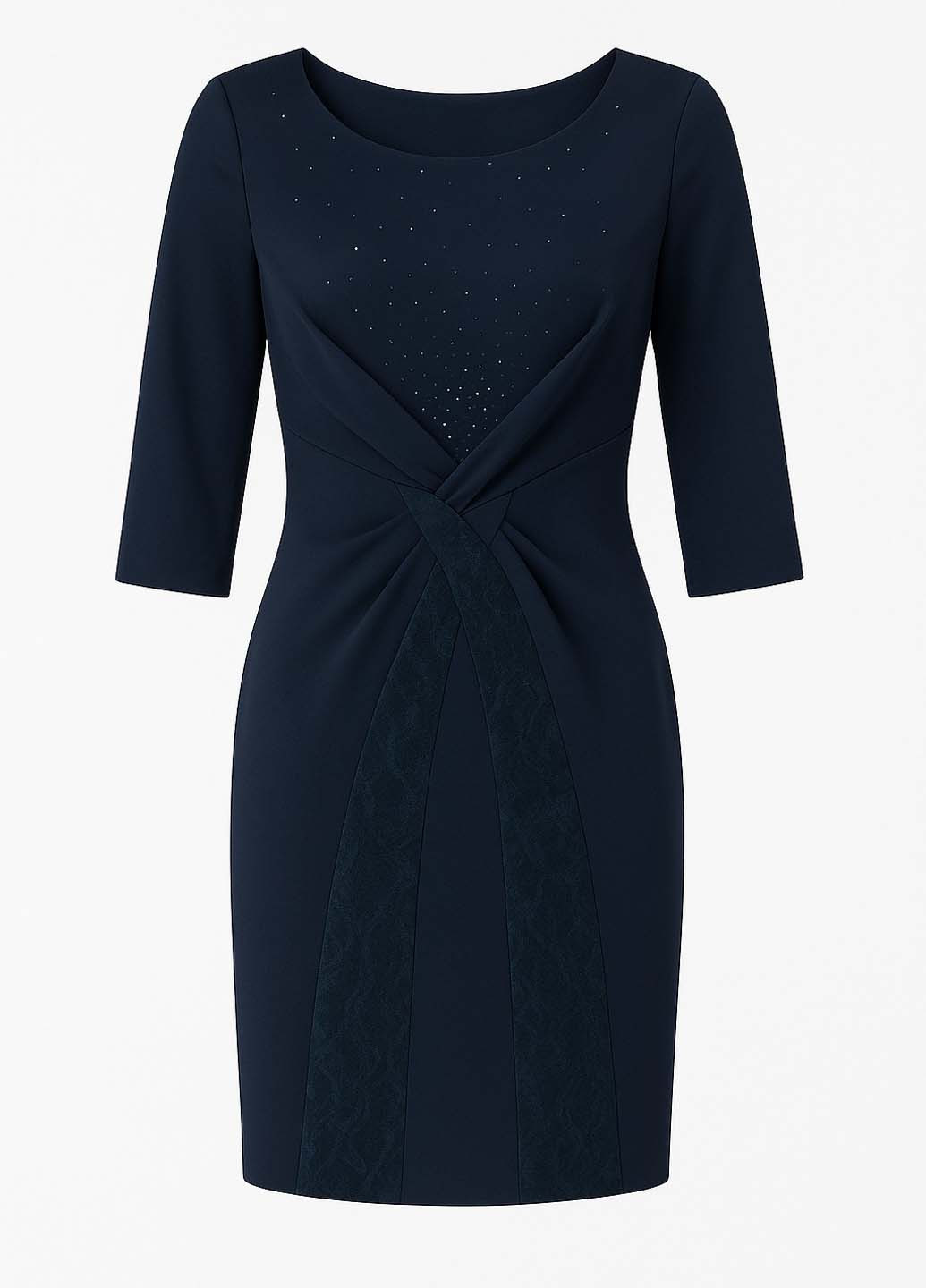 Темно-синя святковий, кежуал сукня футляр Sassofono однотонна