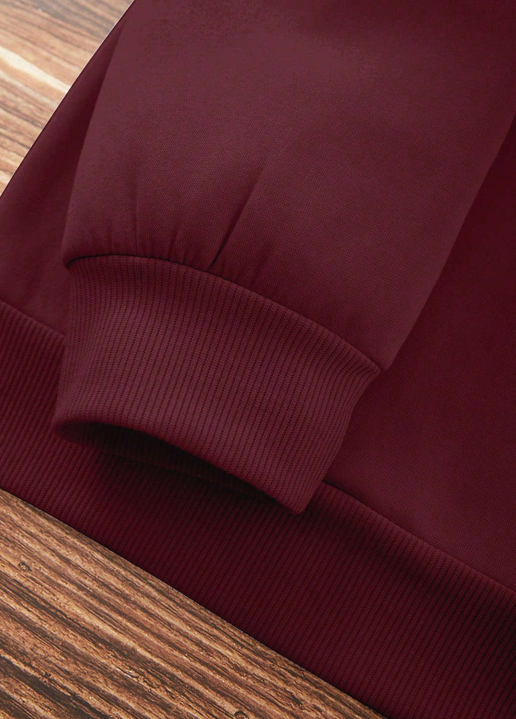 Бордовий світшот SHEIN напис без декору (347077575)