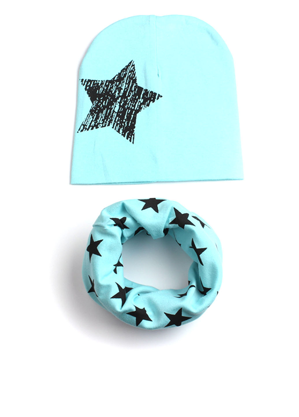 Блакитний демісезонний комплект (шапка, шарф-снуд) Bape