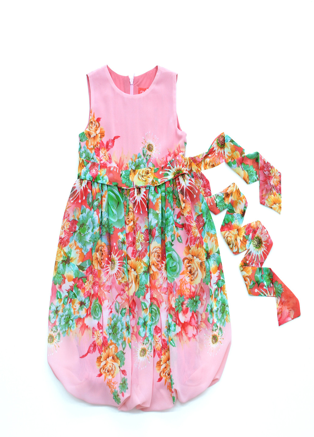 Розовое платье шифон балонончик Piccolo L (216591485)