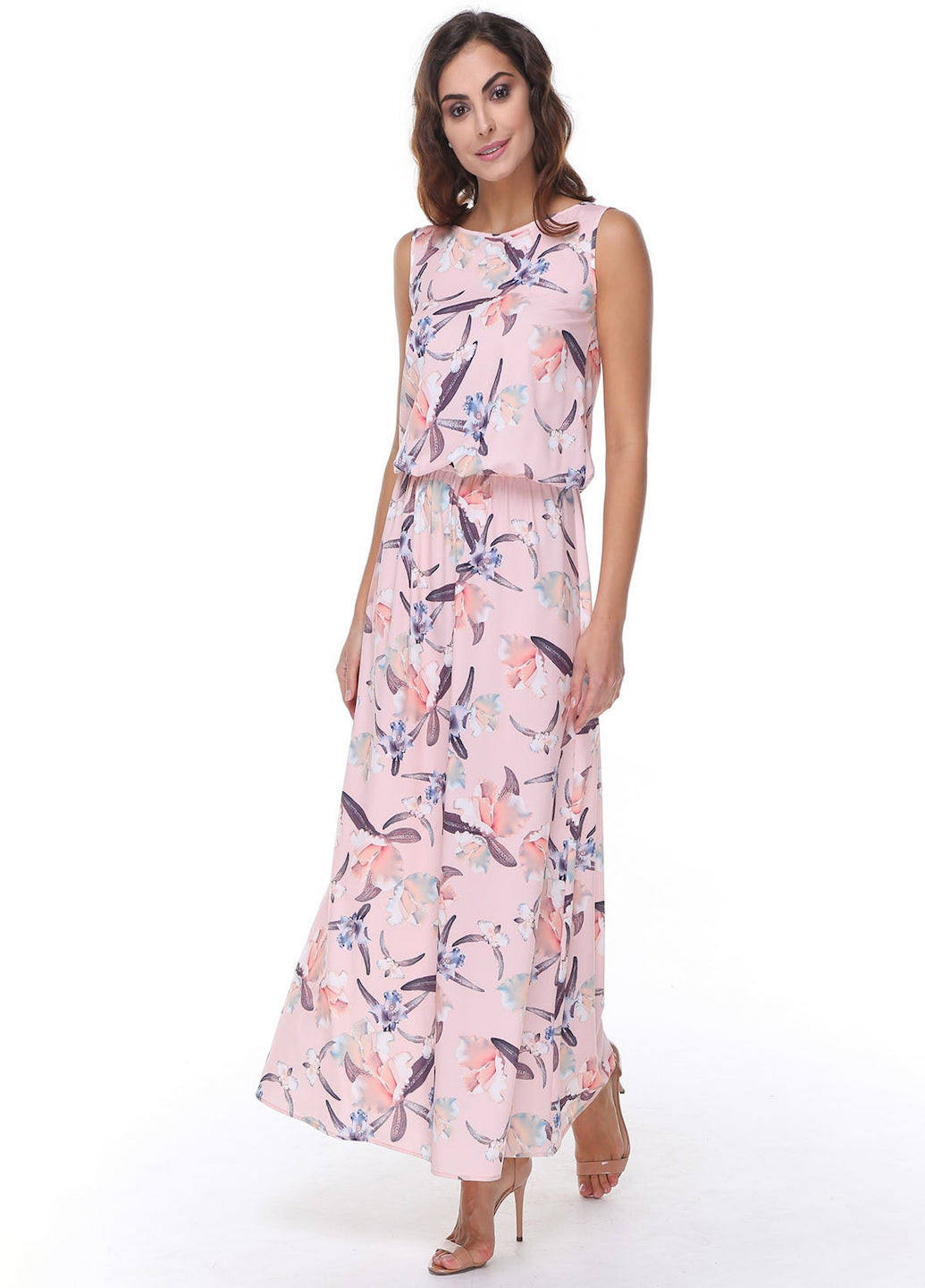 Комбинированное кэжуал платье валери орхидея на розовом Jet