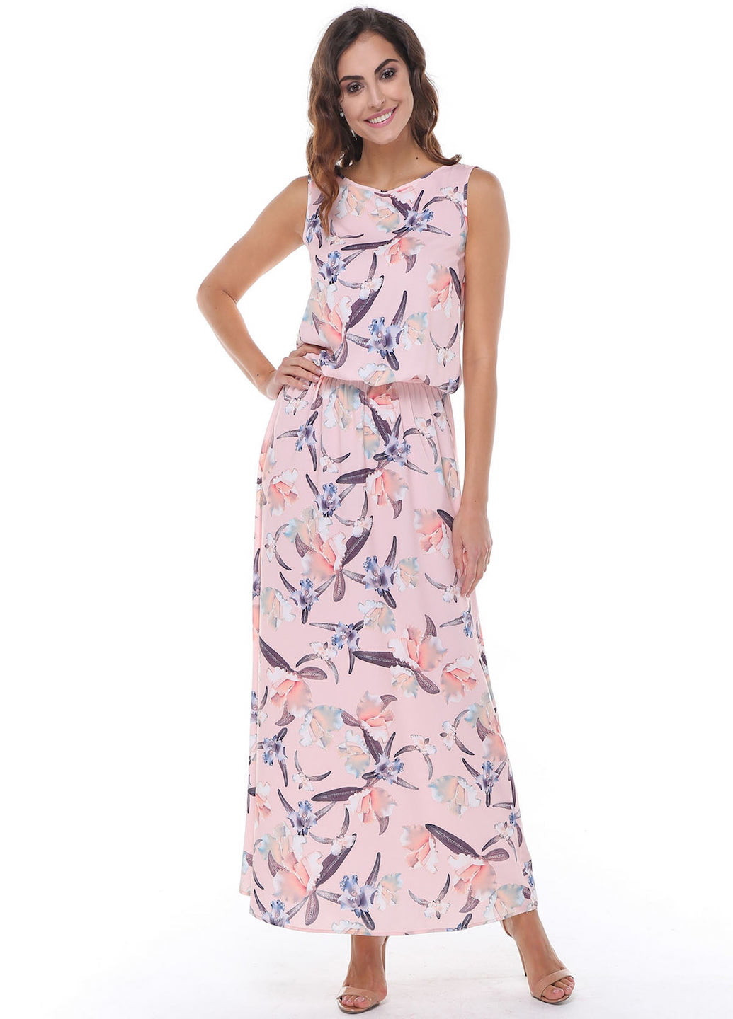 Комбинированное кэжуал платье валери орхидея на розовом Jet