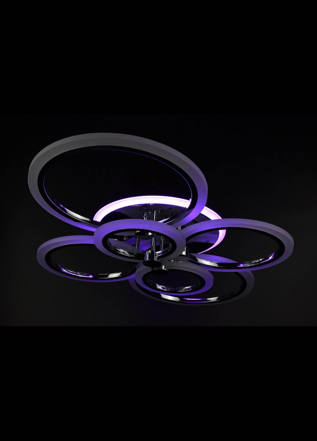 Люстра стельова LED з пультом A2374 / 6-RGB-ch Хром 11х57х77 см. Handmade (234539890)