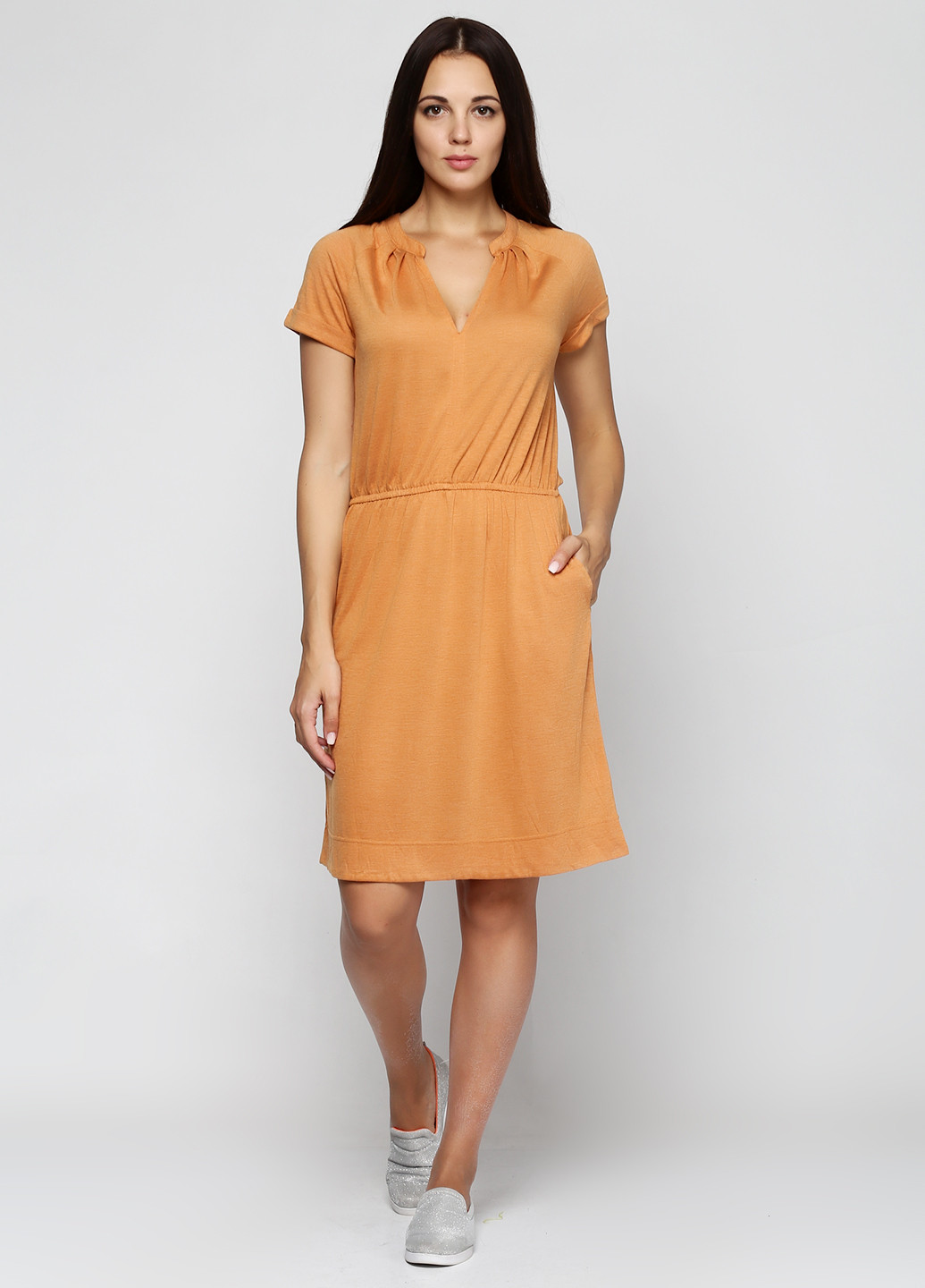 Оранжевое кэжуал платье Friendtex