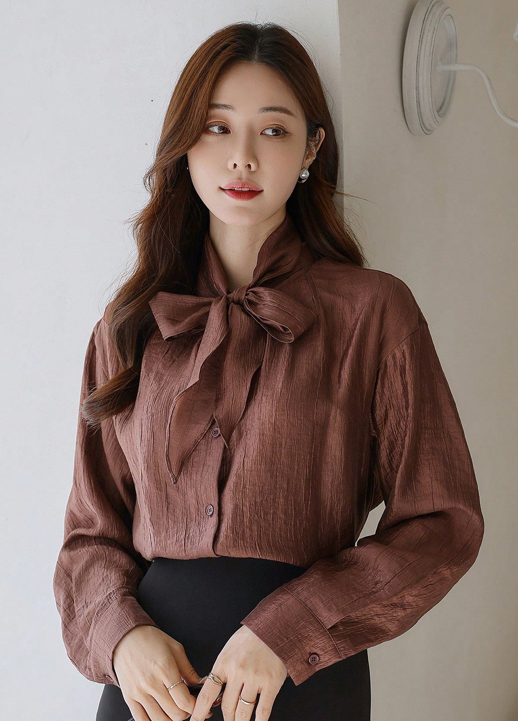 Коричневая блуза SHEIN