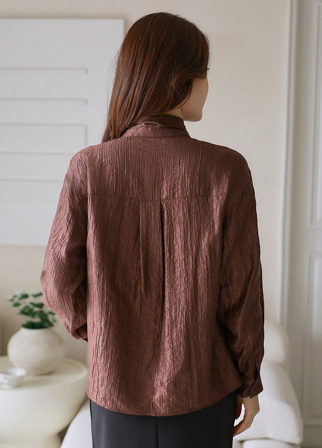 Коричневая блуза SHEIN