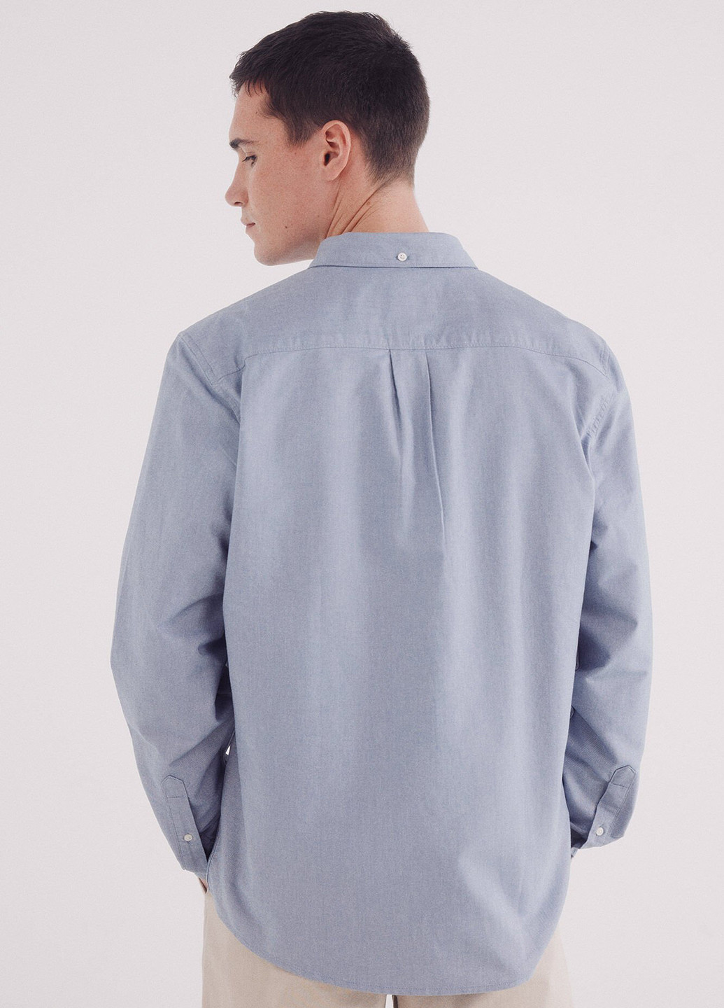 Голубой кэжуал рубашка однотонная Springfield