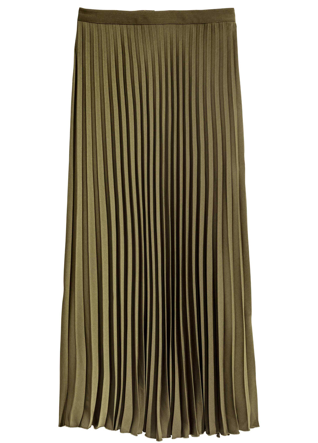 Оливковая (хаки) кэжуал юбка H&M плиссе
