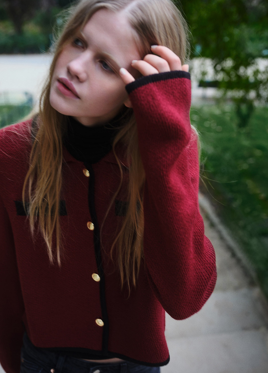 Бордовый демисезонный кардиган H&M