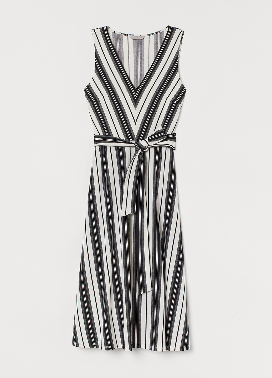 Чорно-білий кежуал плаття а-силует H&M в смужку