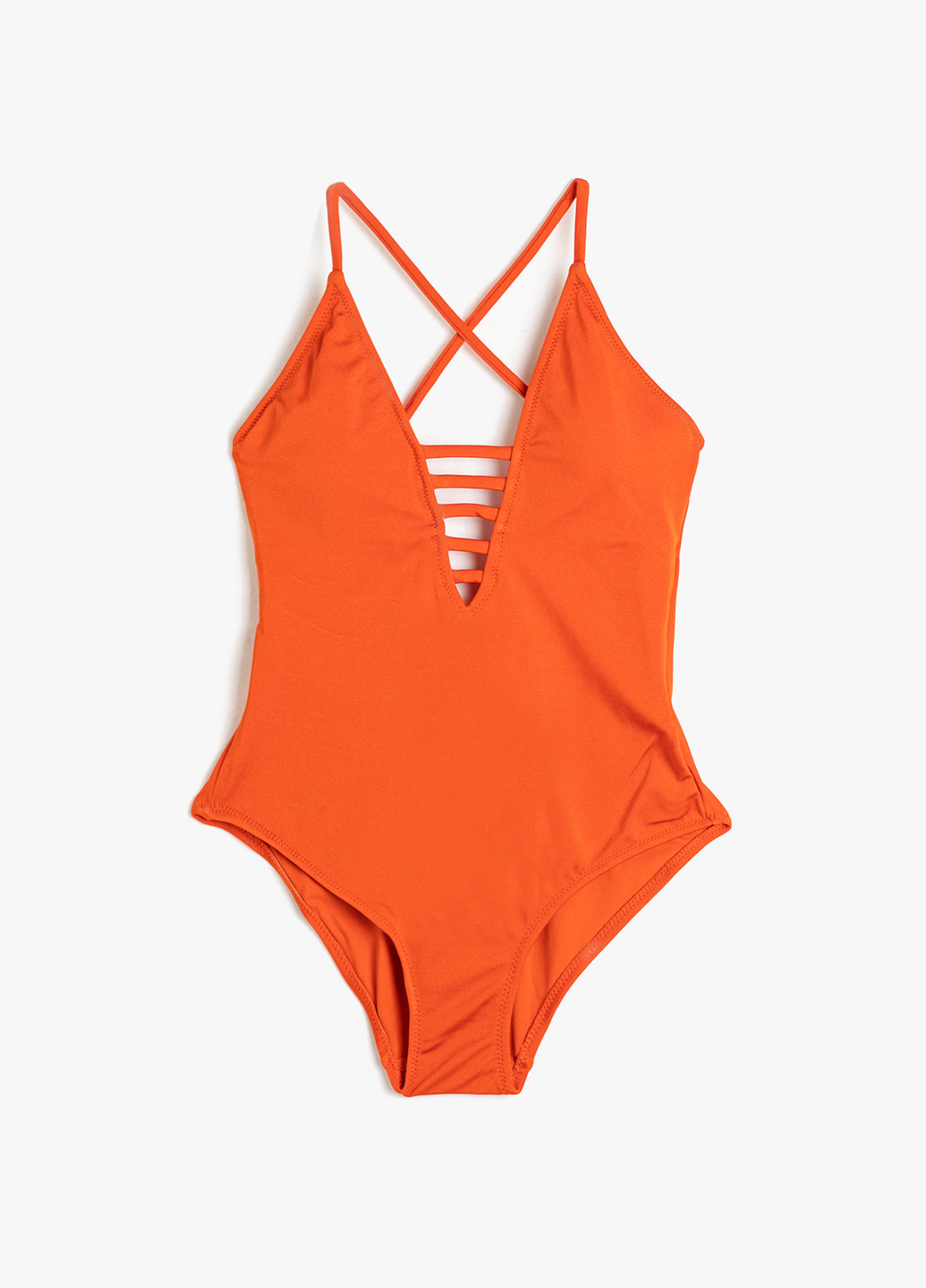 Оранжевый летний купальник слитный KOTON