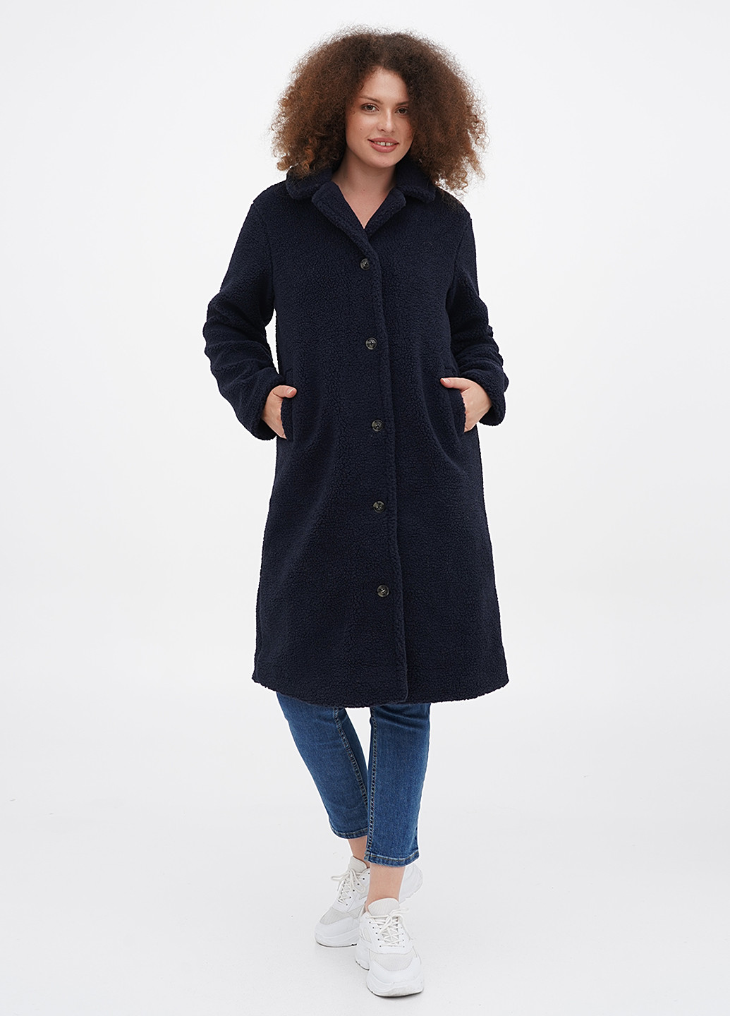 Темно-синее демисезонное Пальто однобортное Mantaray