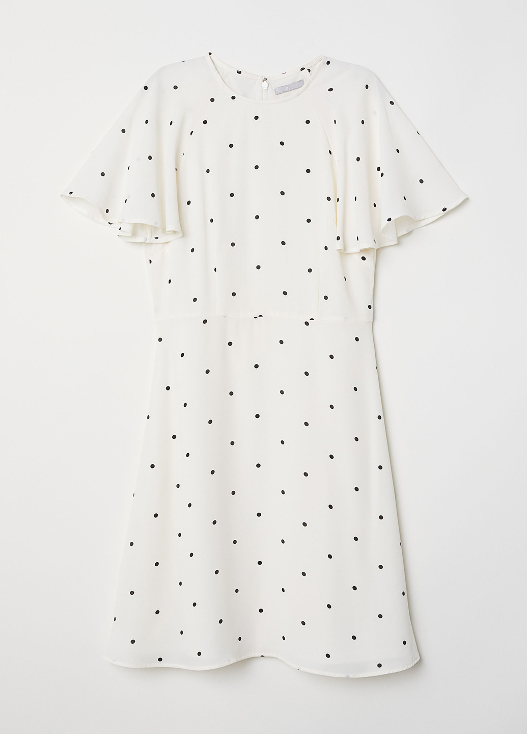 Молочное кэжуал платье H&M в горошек