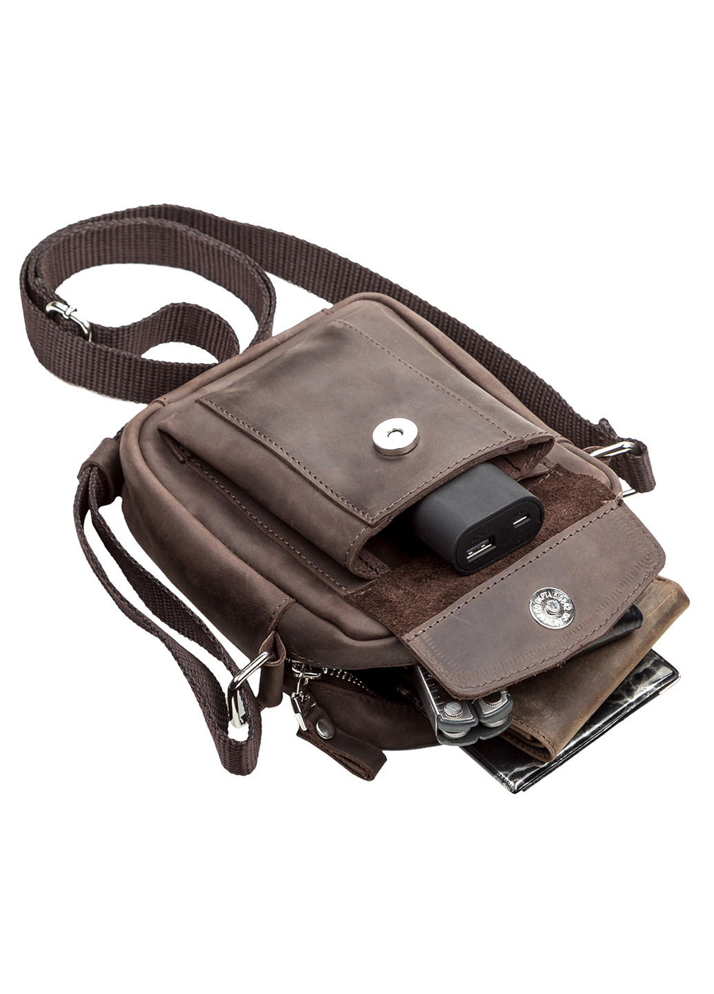 Мужская кожаная сумка 15х18х6 см Shvigel (252130937)