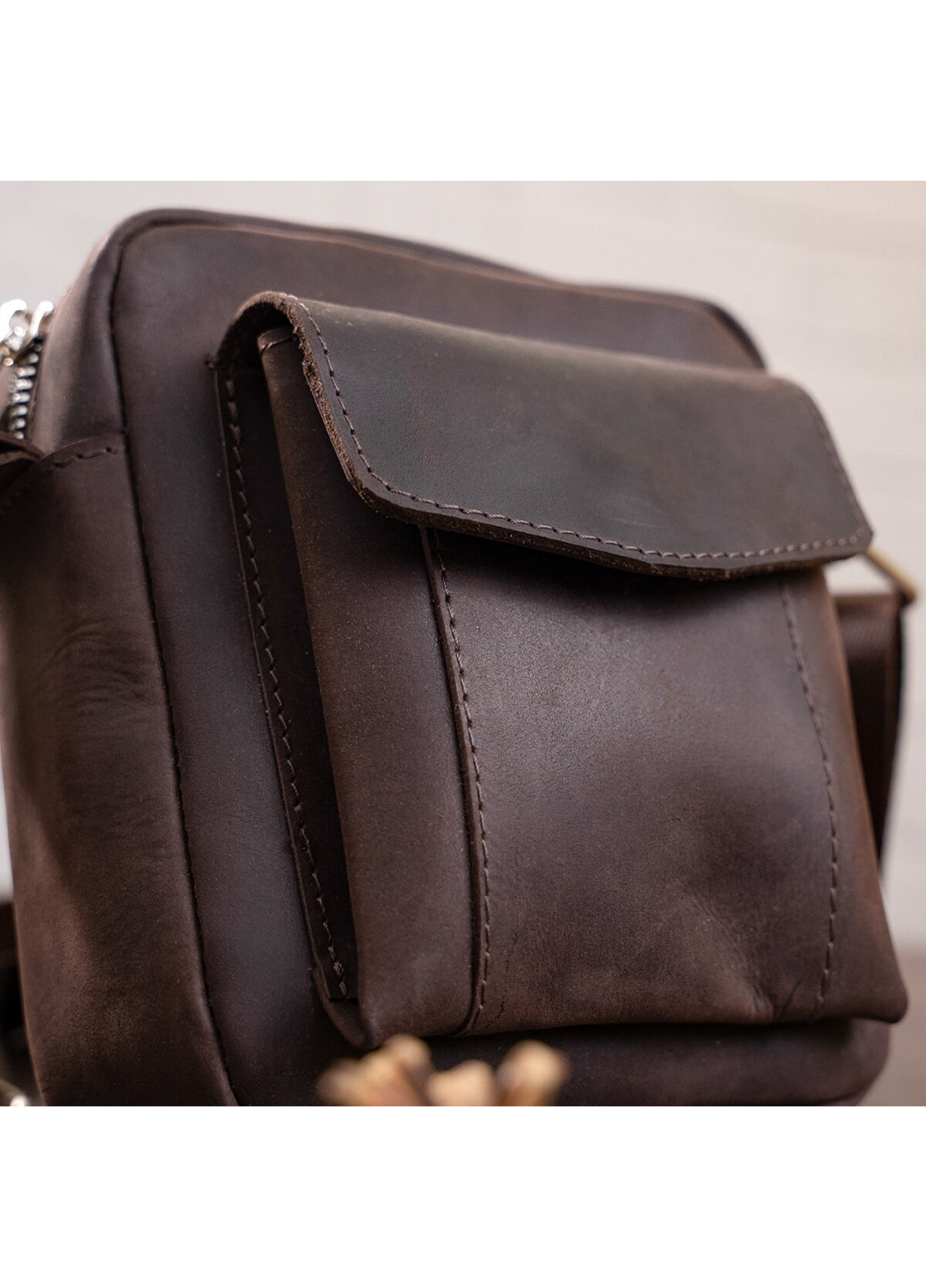 Мужская кожаная сумка 15х18х6 см Shvigel (252130937)