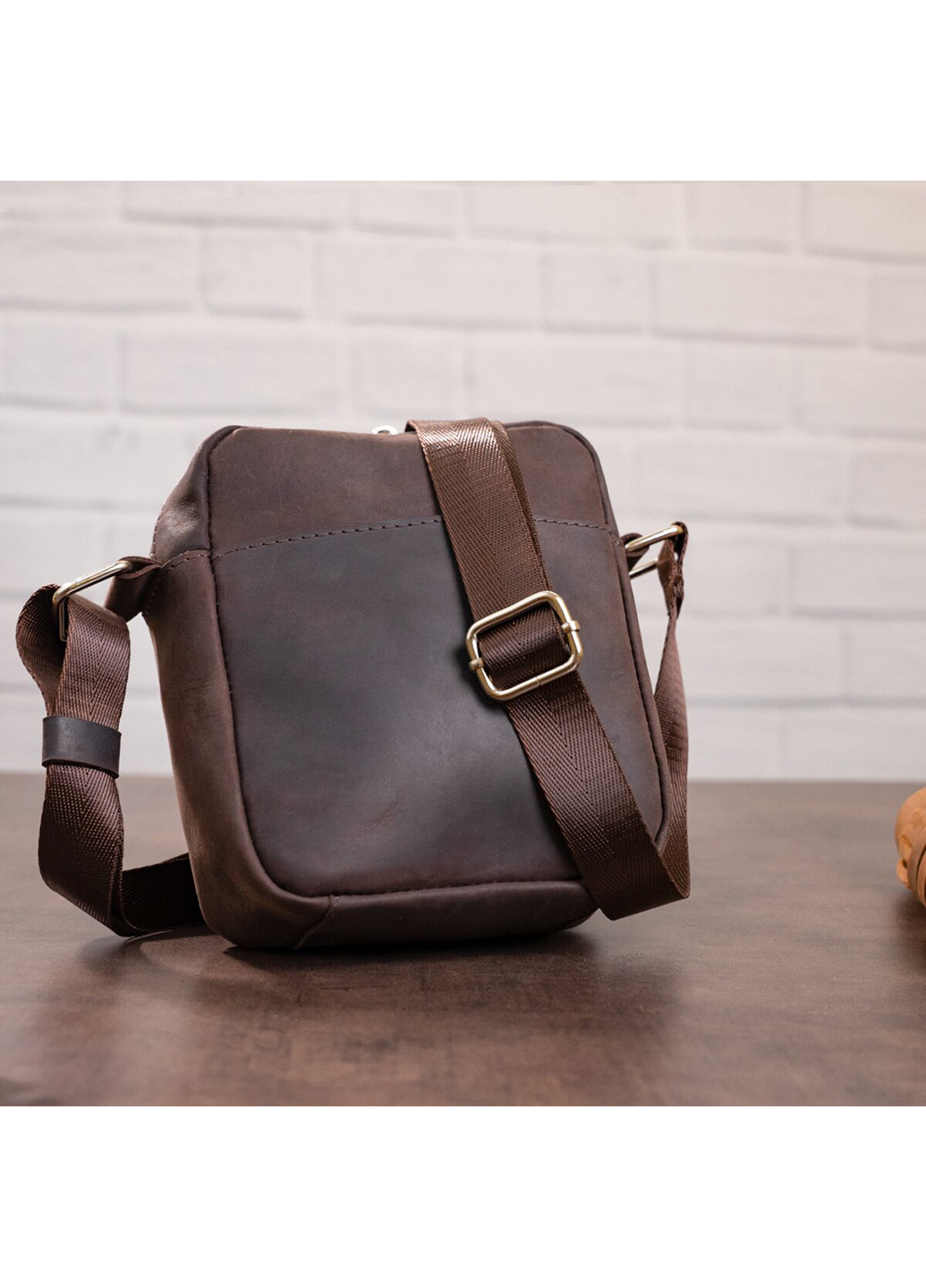 Мужская кожаная сумка 15х18х6 см Shvigel (252130937)