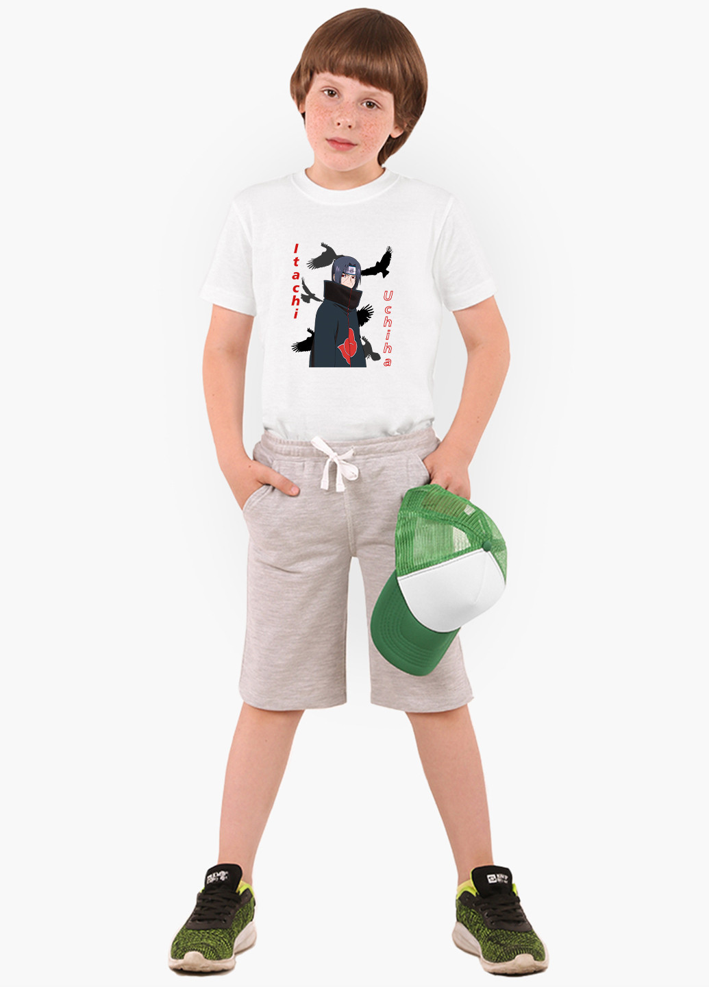 Белая демисезонная футболка детская итачи учиха (itachi uchiha) белый (9224-2821) 164 см MobiPrint