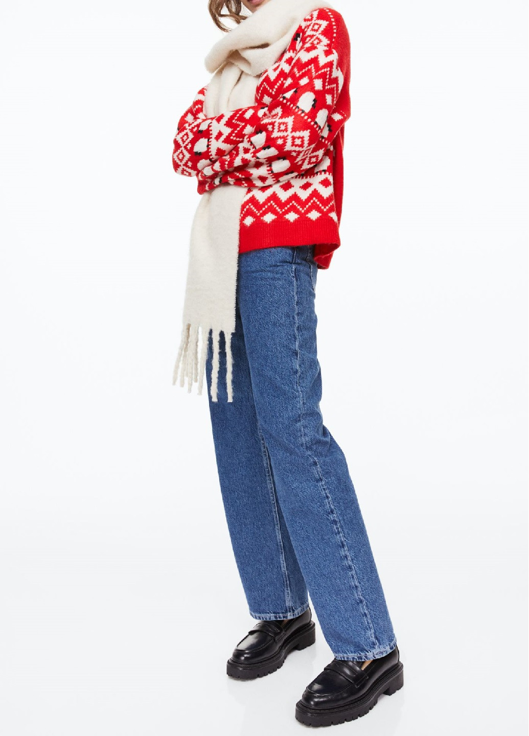 Красный демисезонный свитер H&M