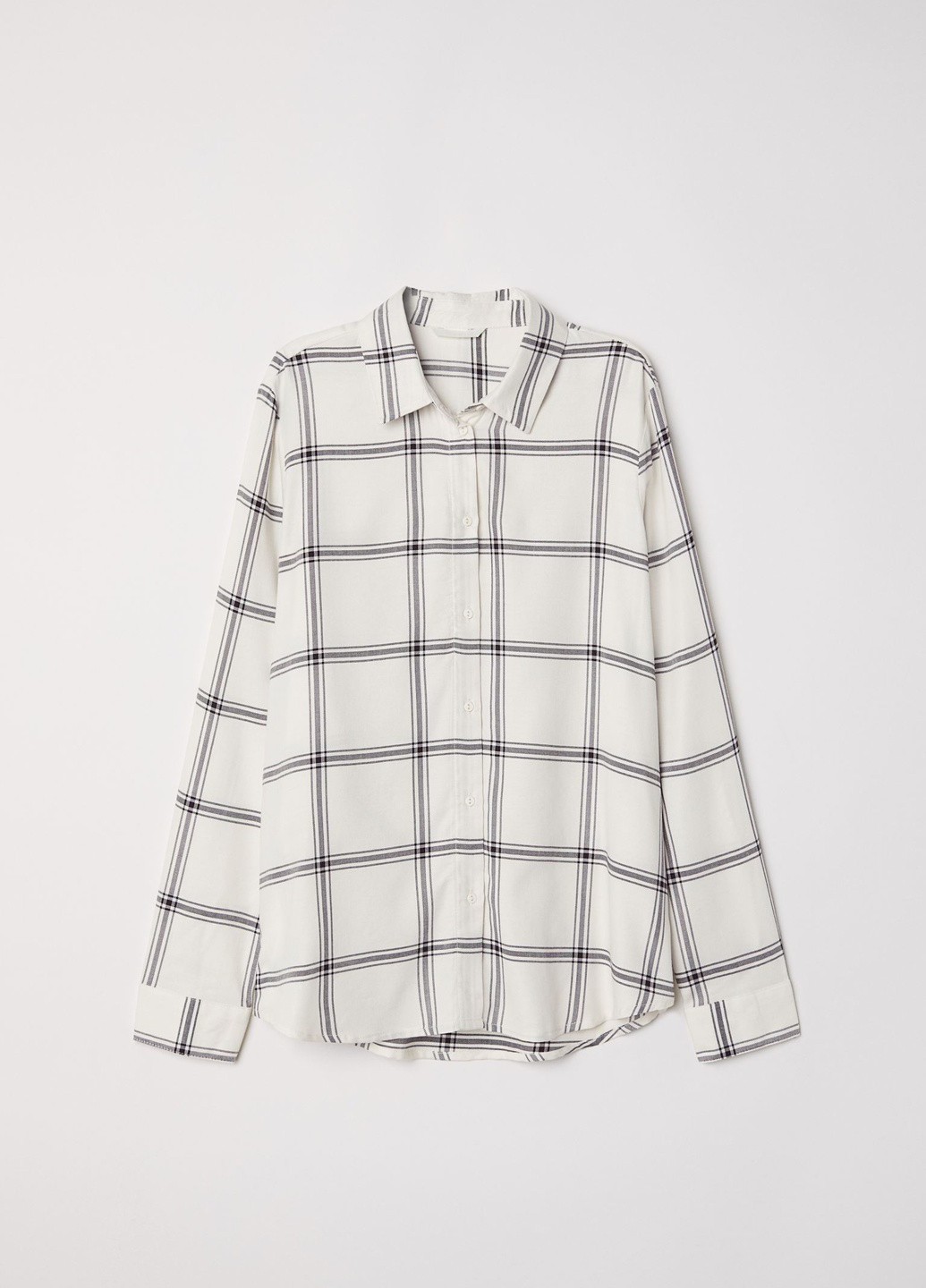 Сорочка H&M однотонна біла кежуал віскоза