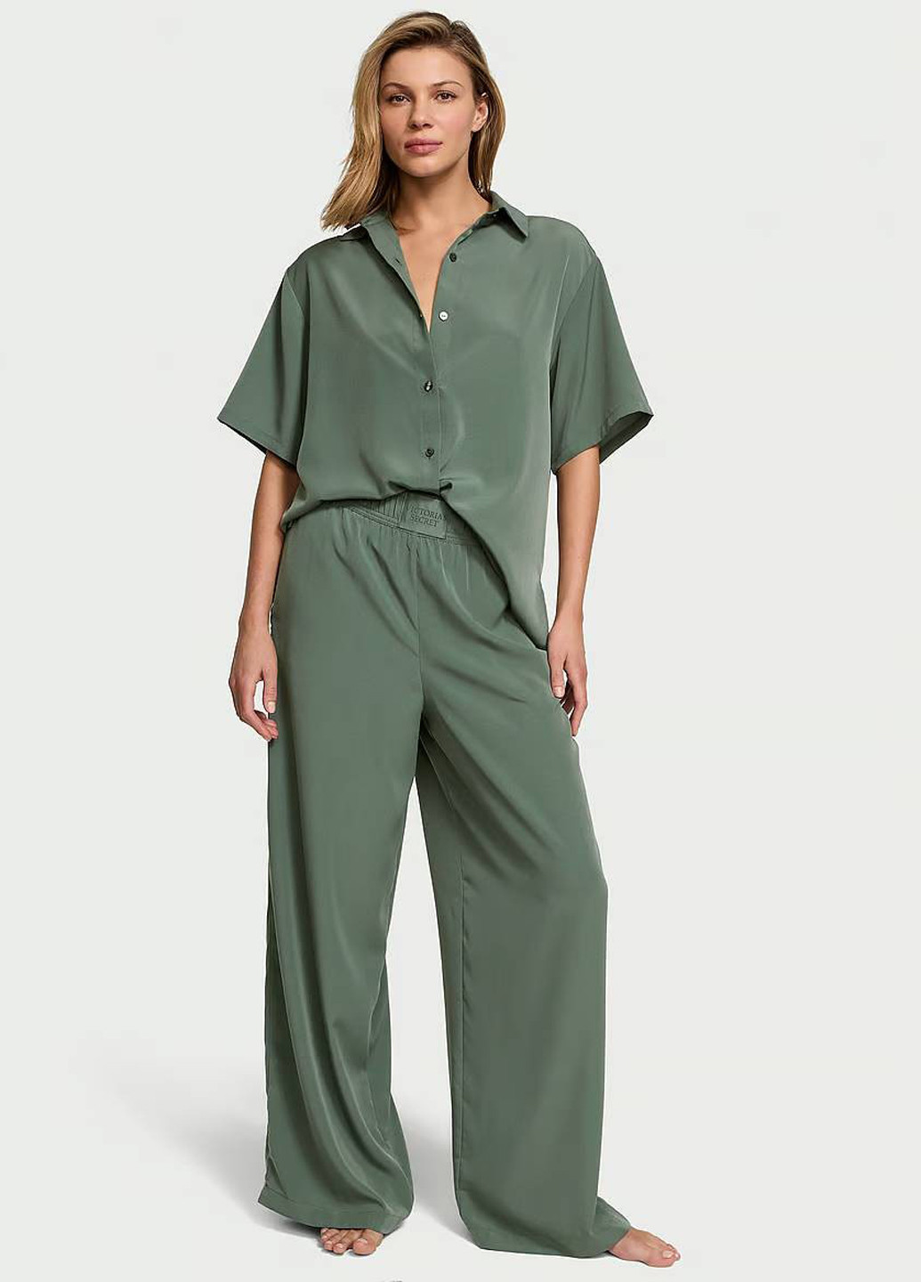 Зеленая всесезон пижама (рубашка, брюки) рубашка + брюки Victoria's Secret