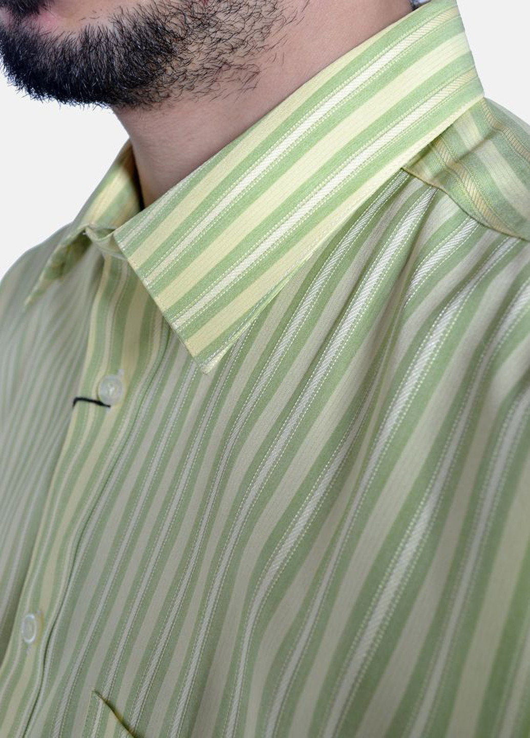 Салатовая кэжуал рубашка в полоску Framzoni